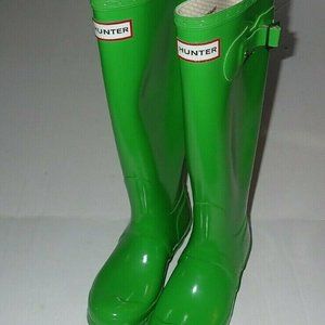 Hunter Boots Tall Green Gloss - KIDS-Youth Girl 5 (youth boy 4)